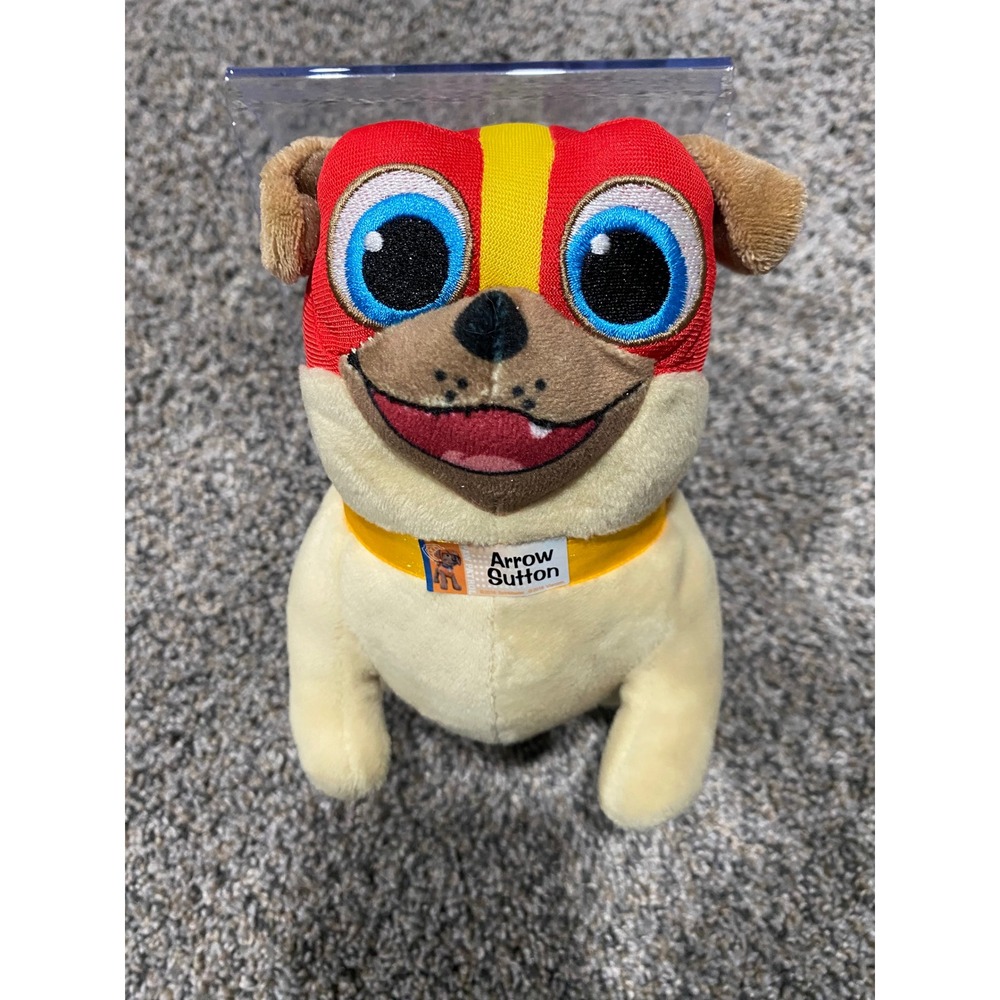Disney Rolly Plush Toy Kids 8in Tan Excellent Superhero Cape Mask Puppy Dog Pals